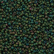 Toho Round Seed Bead 15/0 Matte Green Iris 2.5-inch Tube (707)