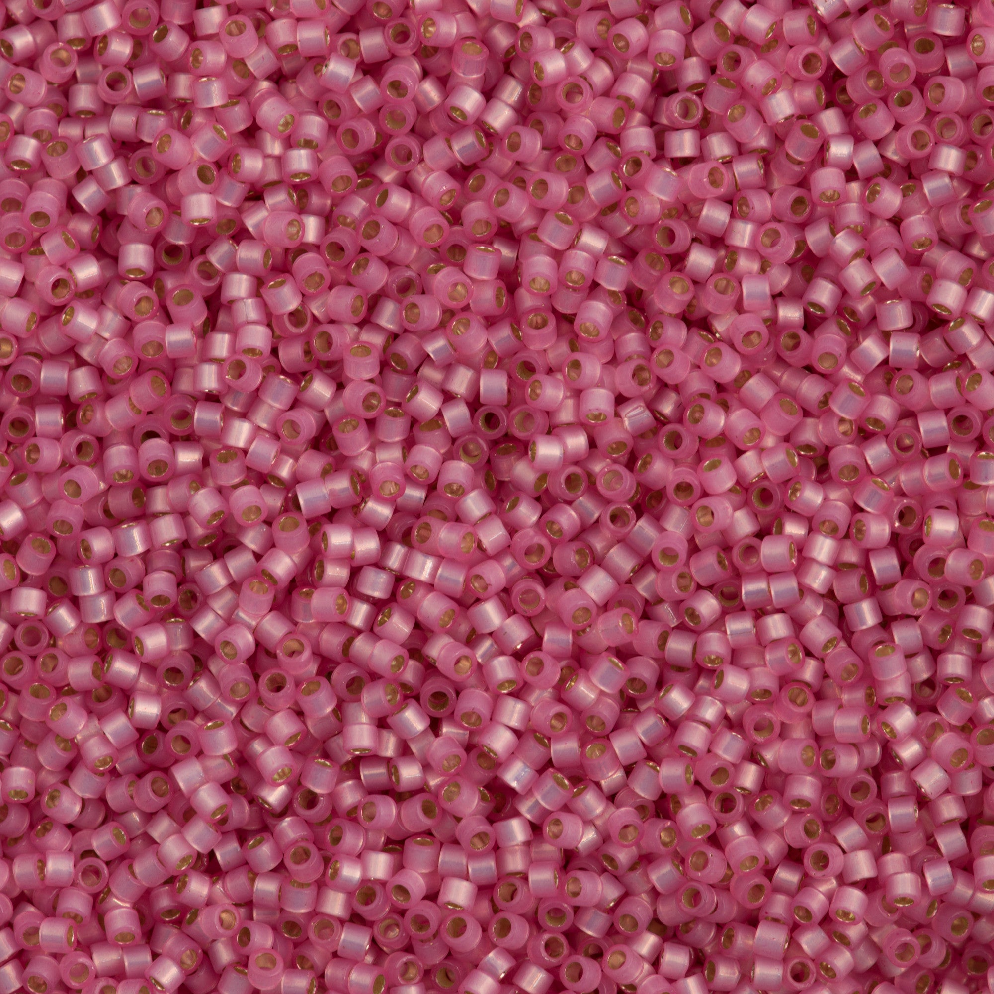 25g Miyuki Delica Seed Bead 11/0 Opal Silver Lined Dyed Pink