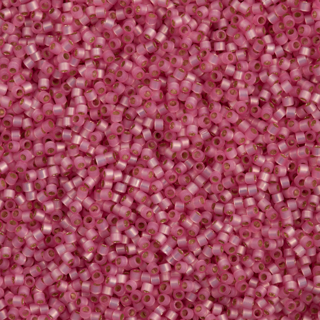 25g Miyuki Delica Seed Bead 11/0 Opal Silver Lined Dyed Pink DB625