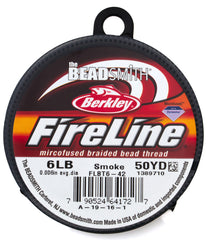 Smoke Fireline 6Lb Size D .2mm Beading Thread 50 yard Spool