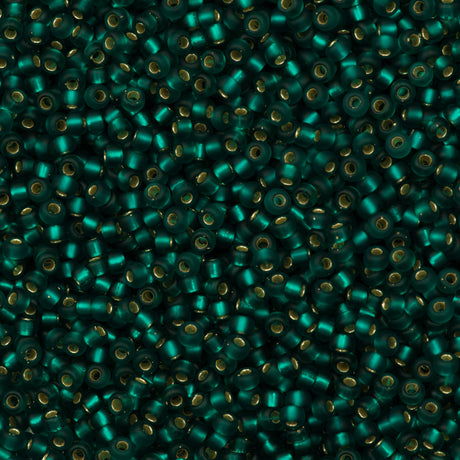 Miyuki Round Seed Bead 8/0 Matte Silver Lined Teal 22g Tube (2425F)
