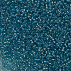 Miyuki Round Seed Bead 11/0 Transparent Lined Sea Blue AB 22g Tube (2261)