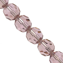 12 TRUE CRYSTAL 6mm Round Bead Light Amethyst Champagne (212 CH)