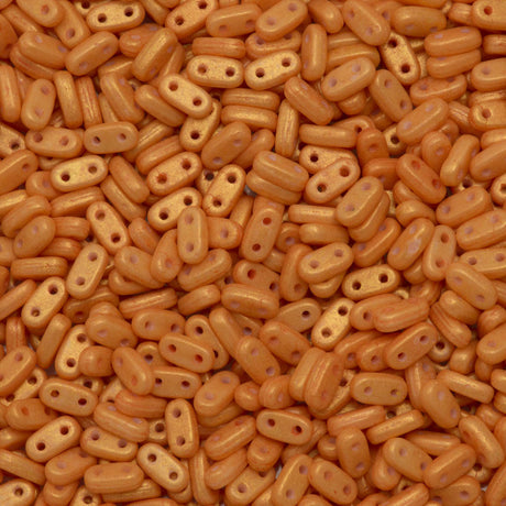 CzechMates 2x6mm Two Hole Bar Pacifica Tangerine Beads 8g Tube (10040PS)