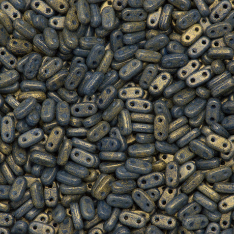 CzechMates 2x6mm Two Hole Bar Pacifica Juniper Beads 15g (10070PS)
