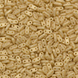 CzechMates 2x6mm Two Hole Bar Opaque Light Beige Sueded Gold Beads 8g Tube (13010MSG)