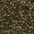 CzechMates 2x6mm Two Hole Bar Oxidized Bronze Chartreuse Beads 15g (15776)