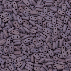 CzechMates 2x6mm Two Hole Bar Opaque Matte Purple Beads 15g (23030M)