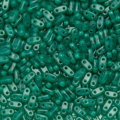 CzechMates 2x6mm Two Hole Bar Atlantis Green Beads 8g Tube (52060)