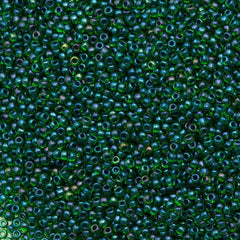 50g Toho Round Seed Bead 11/0 Inside Color Lined Emerald Green (249)
