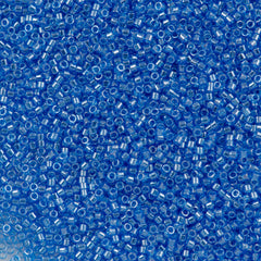 Miyuki Delica Seed Bead 11/0 Transparent Blue Luster 2-inch Tube DB1230