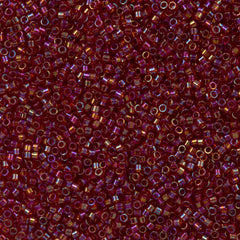 25g Miyuki Delica Seed Bead 11/0 Transparent Ruby AB DB1242