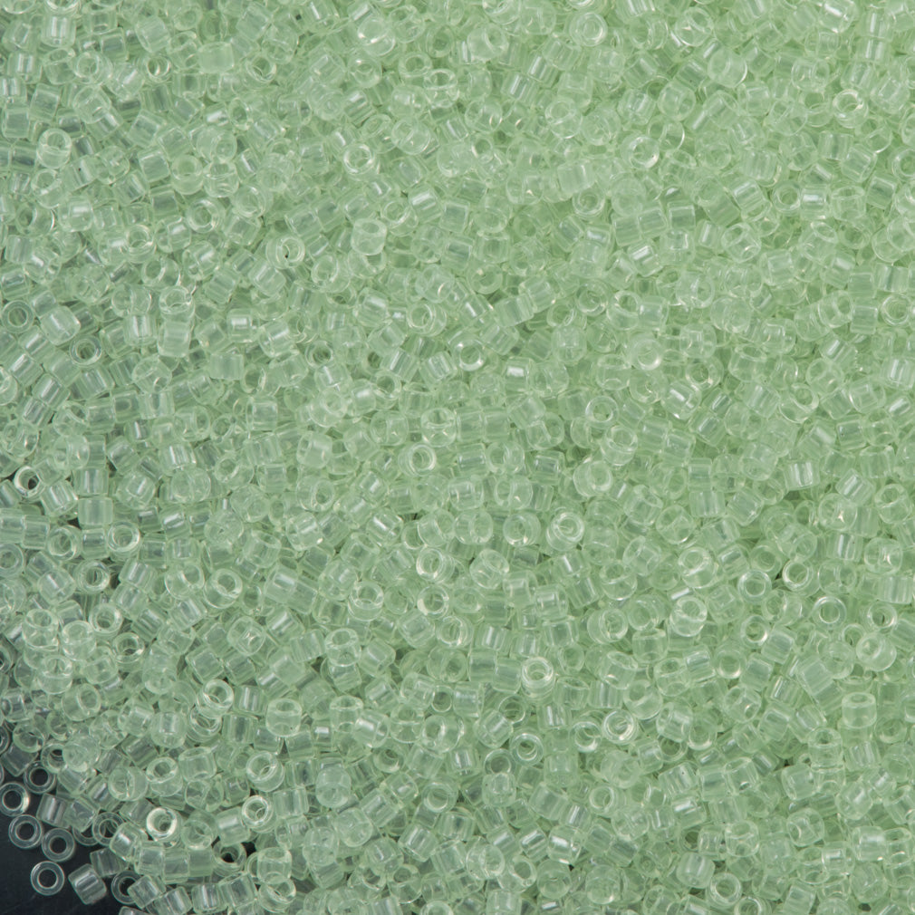 Miyuki Delica Seed Bead 11/0 Crystal Glazed Light Lime 2-inch Tube DB1404