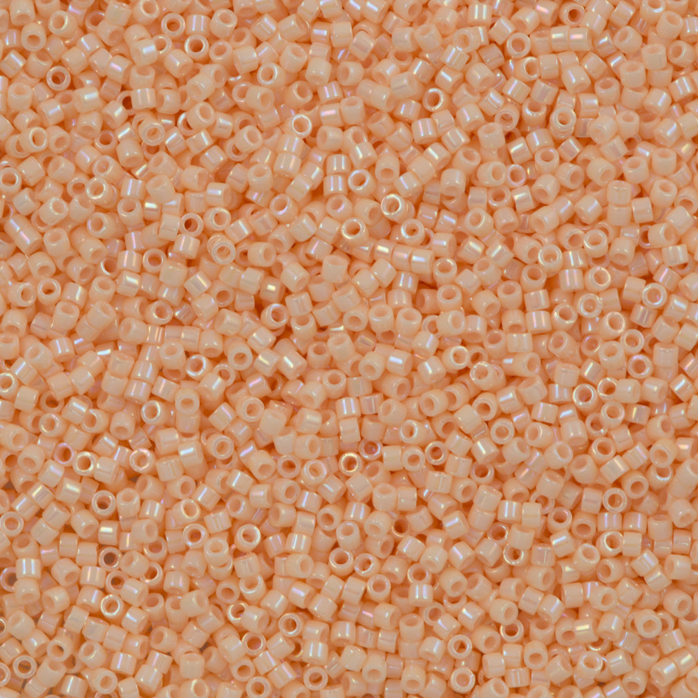 Miyuki Delica Seed Bead 11/0 Opaque Peaches and Cream Luster AB 2-inch Tube DB1502