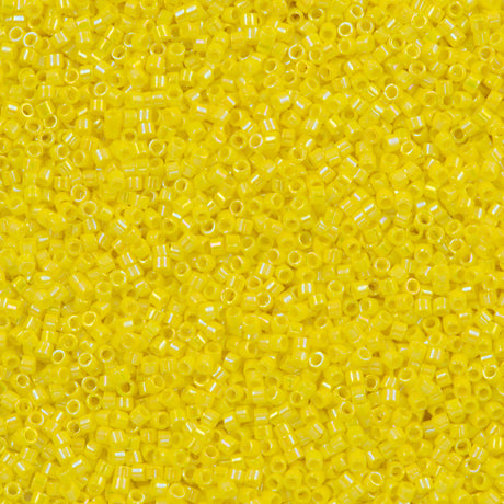 25g Miyuki Delica seed bead 11/0 Opaque Yellow AB DB160