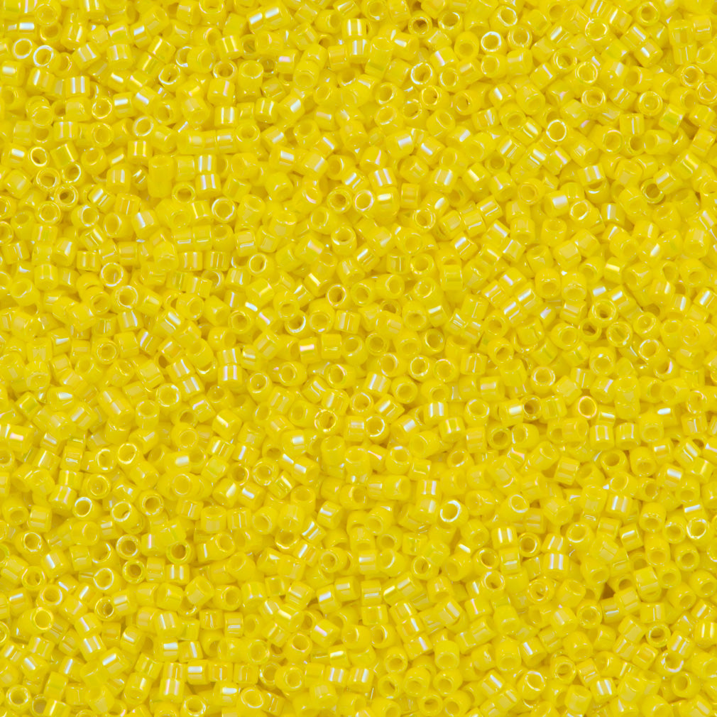 25g Miyuki Delica seed bead 11/0 Opaque Yellow AB DB160