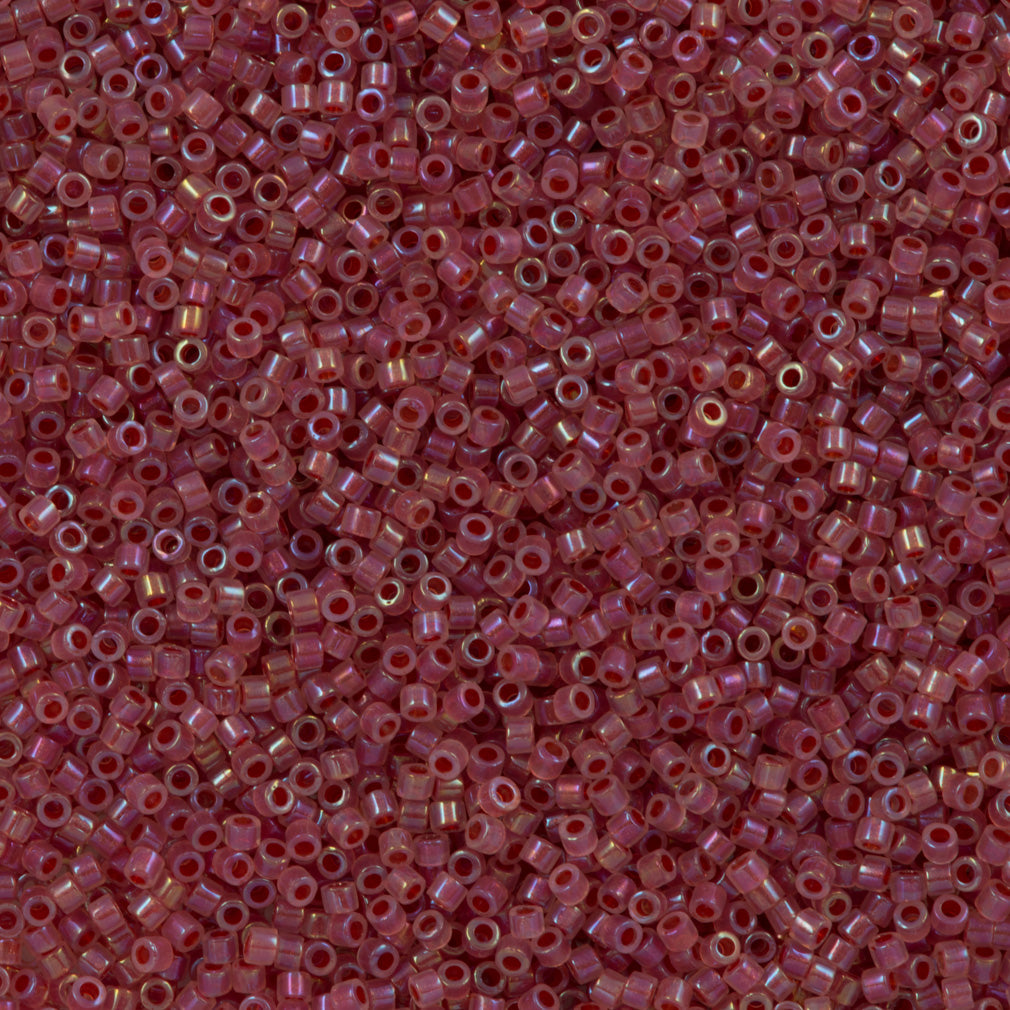 25g Miyuki Delica Seed Bead 11/0 Mauve Inside Dyed Color Rhubarb DB1746