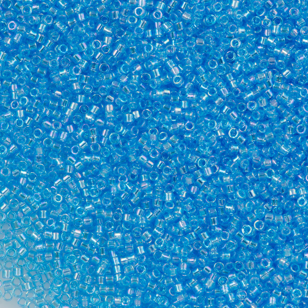 Miyuki Delica Seed Bead 11/0 Transparent Blue Sea AB 2-inch Tube DB176
