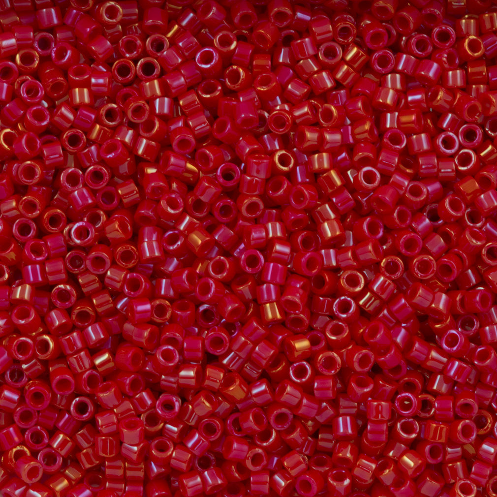 Miyuki Delica Seed Bead 10/0 Opaque Red AB 7g Tube DBM214