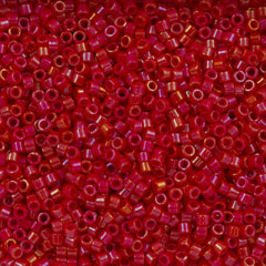 Miyuki Delica Seed Bead 11/0 Opaque Red AB 2-inch Tube DB214