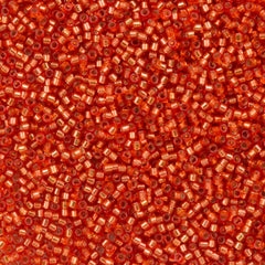 Miyuki Delica Seed Bead 11/0 Duracoat Dyed Silver Lined Clementine 2-inch Tube DB2158