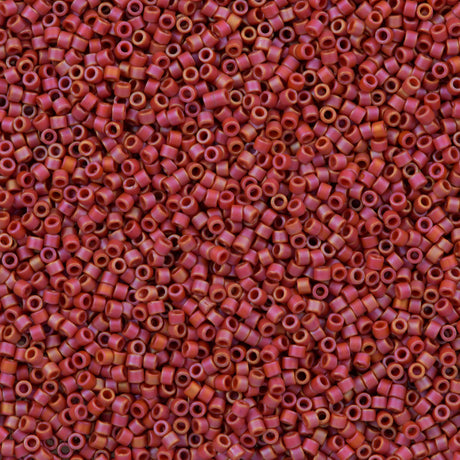 Miyuki Delica Seed Bead 11/0 Matte Opaque Glazed Carnelian AB 2-inch Tube DB2306