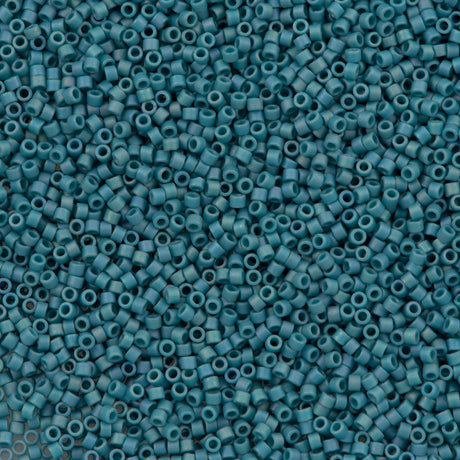 Miyuki Delica Seed Bead 11/0 Matte Opaque Glazed Nile Blue AB 2-inch Tube DB2315