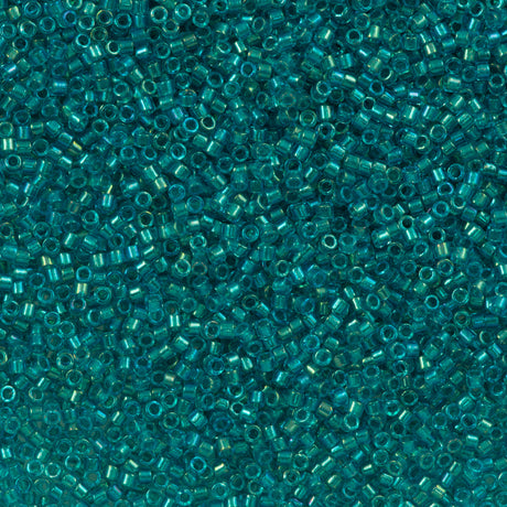 Miyuki Delica Seed Bead 11/0 Fancy Inside Dyed Teal Green 2-inch Tube DB2380
