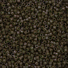 Miyuki Delica Seed Bead 11/0 Opaque Dyed Dark Olive 2-inch Tube DB657