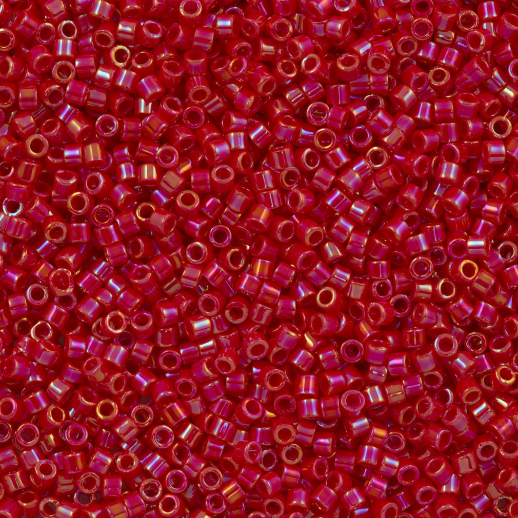 Miyuki Delica Seed Bead 10/0 Opaque Dark Red AB 7g Tube DBM162