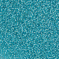 Miyuki Round Seed Bead 15/0 Matte Silver Lined Blue Topaz 2-inch Tube (18F)