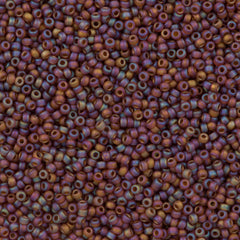 50g Miyuki Round Seed Bead 11/0 Matte Transparent Dark Amber AB (134FR)