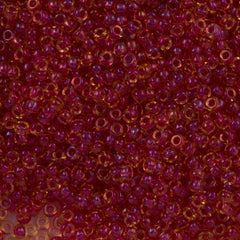 Miyuki Round Seed Bead 11/0 Dark Pink Lined Amber 22g Tube (363)