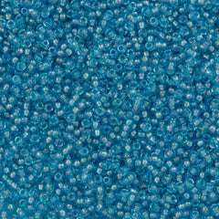 50g Miyuki Round Seed Bead 11/0 Crystal Lined Aqua (376)