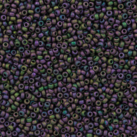 50g Miyuki Round Seed Bead 11/0 Matte Metallic Eggplant (2019)
