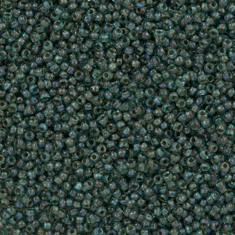 Miyuki Round Seed Bead 11/0 Transparent Olivine Picasso 22g Tube (4506)