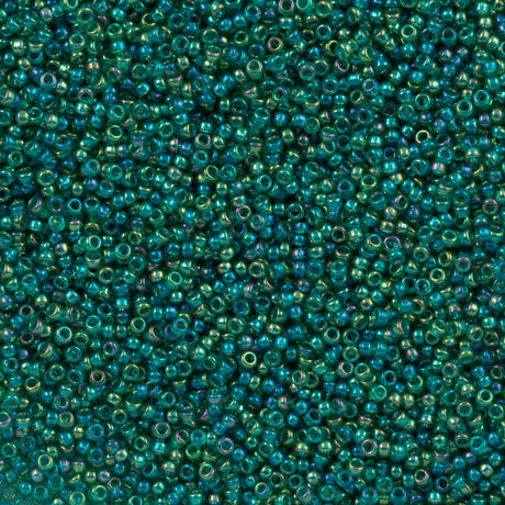 Miyuki Round Seed Bead 15/0 Transparent Green AB 2-inch Tube (295)