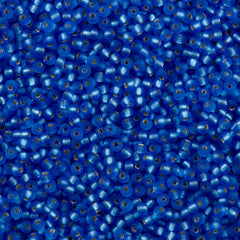 Miyuki Round Seed Bead 6/0 Matte Silver Lined Sapphire 20g Tube (19F)