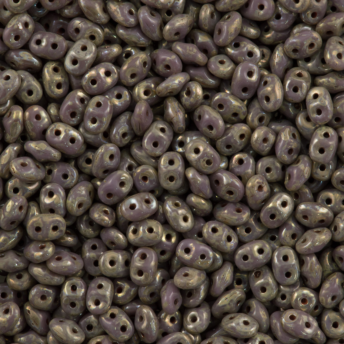 Super Duo 2x5mm Two Hole Beads Opaque Purple Picasso (23020T)