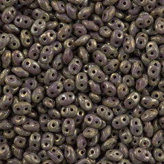 Super Duo 2x5mm Two Hole Beads Opaque Purple Picasso 22g Tube (23020T)