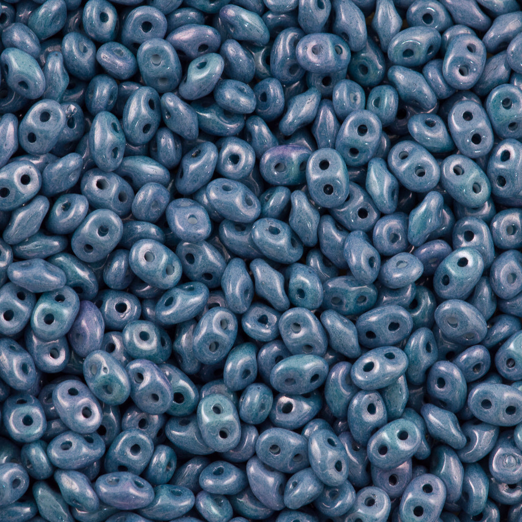 Super Duo 2x5mm Two Hole Beads Opaque Blue Luster 22g Tube (14464P)