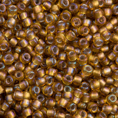 50g Toho Round Seed Beads 6/0 Topaz Inside Color Lined Gold AB (278)