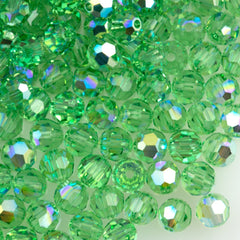 12 TRUE CRYSTAL 4mm Faceted Round Bead Peridot AB (214 AB)