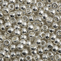 Miyuki Round Seed Bead 8/0 Bright Sterling Silver Plated 22g Tube (961)