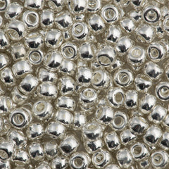 Miyuki Round Seed Bead 6/0 Bright Sterling Silver Plated 20g Tube (961)