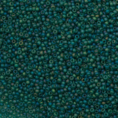 Miyuki Round Seed Bead 6/0 Transparent Matte Dark Green AB 20g Tube (147FR)