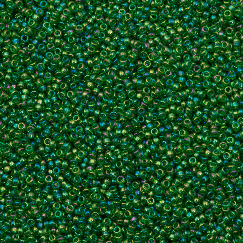 Miyuki Round Seed Bead 15/0 Transparent Green AB 2-inch Tube (179)