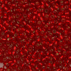 50g Toho Round Seed Bead 6/0 Silver Lined Ruby (25B)