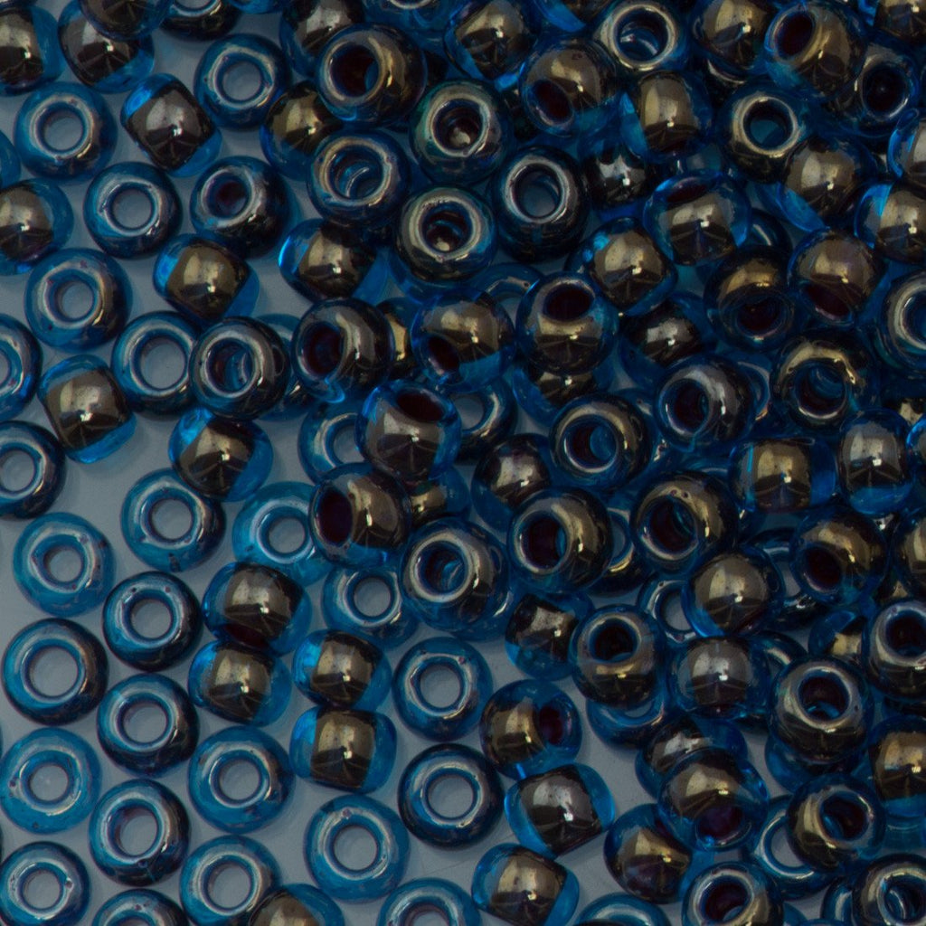 50g toho Round Seed Bead 8/0 Inside Color Lined Raspberry Blue (294)