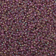 Miyuki Round Seed Bead 11/0 Transparent Light Lavender AB 22g Tube (256D)